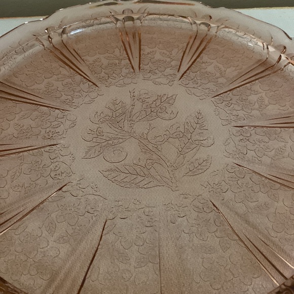 VTG Pink Depression Glass Platter - Picture 7 of 9